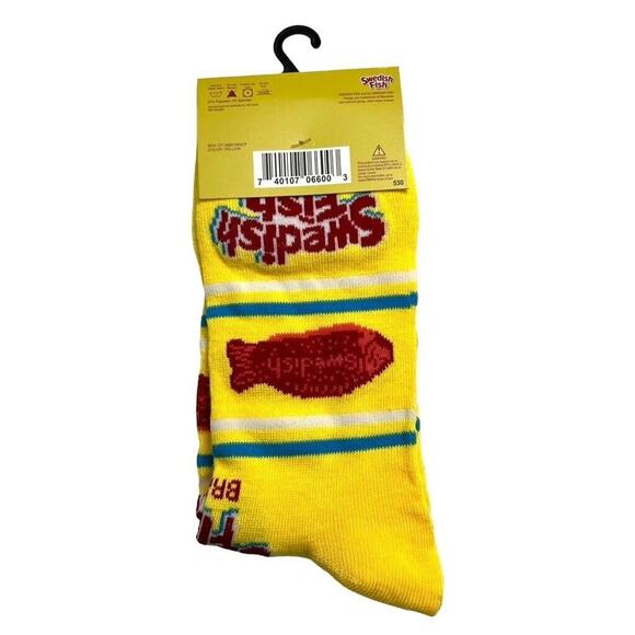 Odd Sox Unisex Swedish Fish Candy Novelty Crew Socks Retro Funny Classic Yellow - Picture 4 of 9